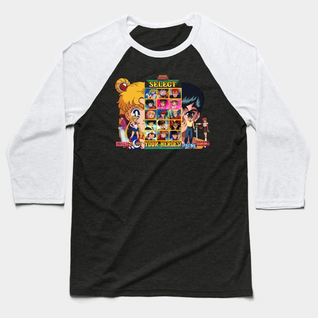 Select 90s Heroes Baseball T-Shirt by Batang 90s Art